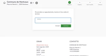 Città di Losanna, Controllo degli Abitanti - Interfacciamento con il sistema di convocazioni di appuntamenti tramite lettera e Codice QR, che consente una prenotazione automatica e guidata, esclusivamente per la persona convocata, con relativo monitoraggio.
