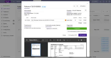 La generazione di una ricevuta di rimborso Tariffa 590 richiede solo pochi secondi dal calendario.
Potete inviarla direttamente al paziente via email.