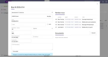 With delegation vouchers, you can count a number of sessions and see where your patient stands in relation to the voucher.