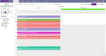 Angepasste Ansichten des Kalenders (nach Kalender) machen es leicht zu erkennen, wer verfügbar ist.