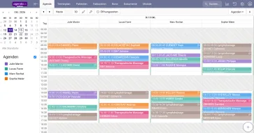 Angepasste Ansichten des Kalenders (nach Kalender) machen es leicht zu erkennen, wer verfügbar ist.