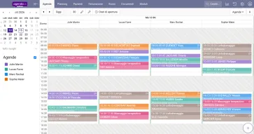 Viste adattate del calendario (per agenda) permettono di vedere facilmente chi è disponibile.